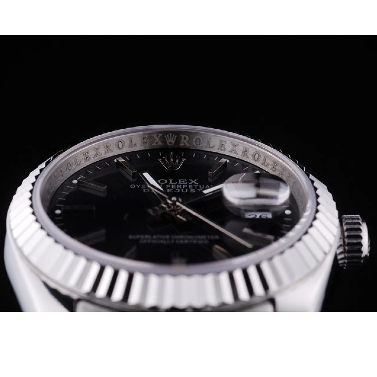 MiroTime 0823 Rolex Datejust Black Dial Diamonds Ribbed Bezel 7456